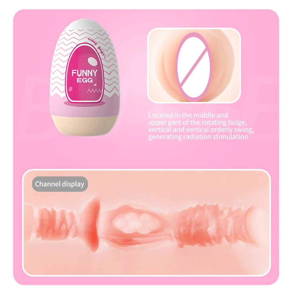 Mini Portable Masturbation Egg Cup Realistic Vagina Beginner Soft Masturbation Cup Penis Massager Stimulator Sex Toys for Man