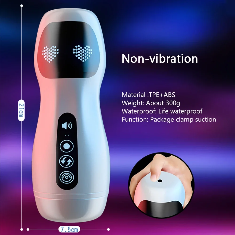 Real Automatic Male Masturbation Cup Sucking Pocket Pussy Silicone Vagina Sex Toys For Men Adult Blowjob Vibrator Masturbator