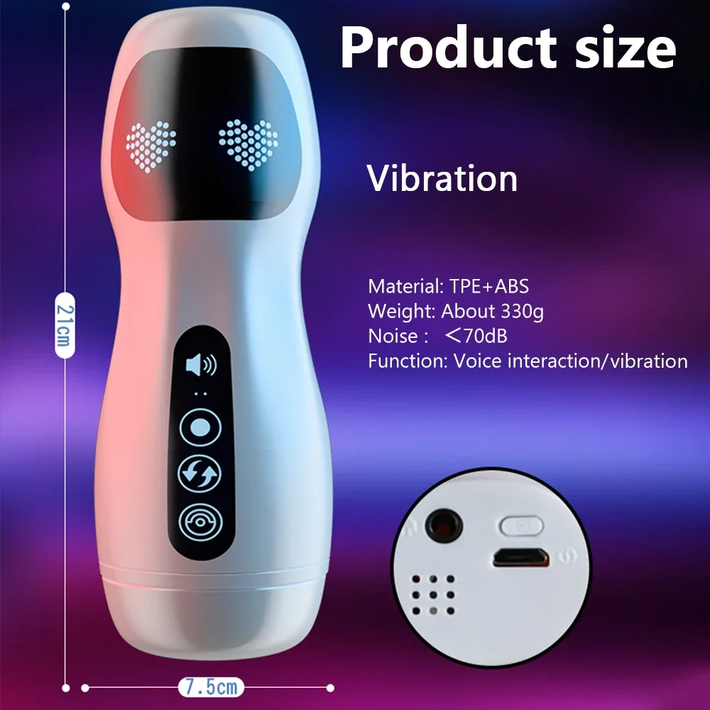 Real Automatic Male Masturbation Cup Sucking Pocket Pussy Silicone Vagina Sex Toys For Men Adult Blowjob Vibrator Masturbator