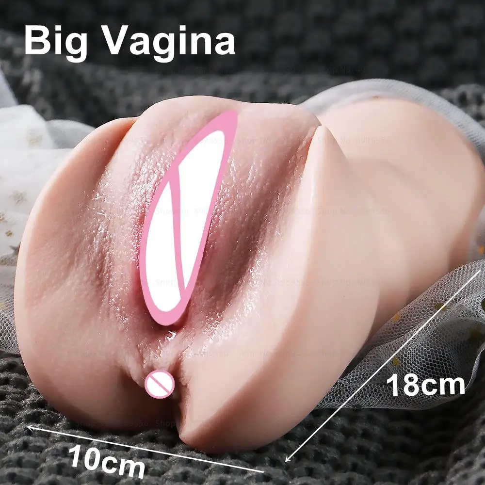 Realistic Pussy Male Masturbators For Men Vagina Real Anal Double Channels Sex Toys For Men Masturbation Cup Adult Store Sexdoll