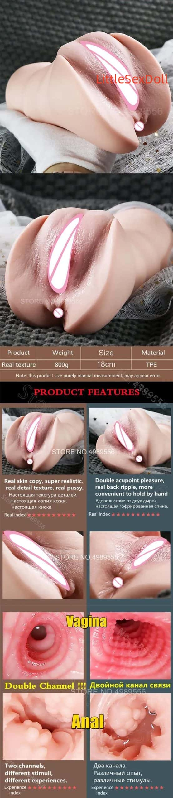 Realistic Vagina Lifelike Artiflcial Vaginal Anal Sex Doll Erotic Adult Sex Toys For Men Soft Pocket Pussy Male Masturbator Cup