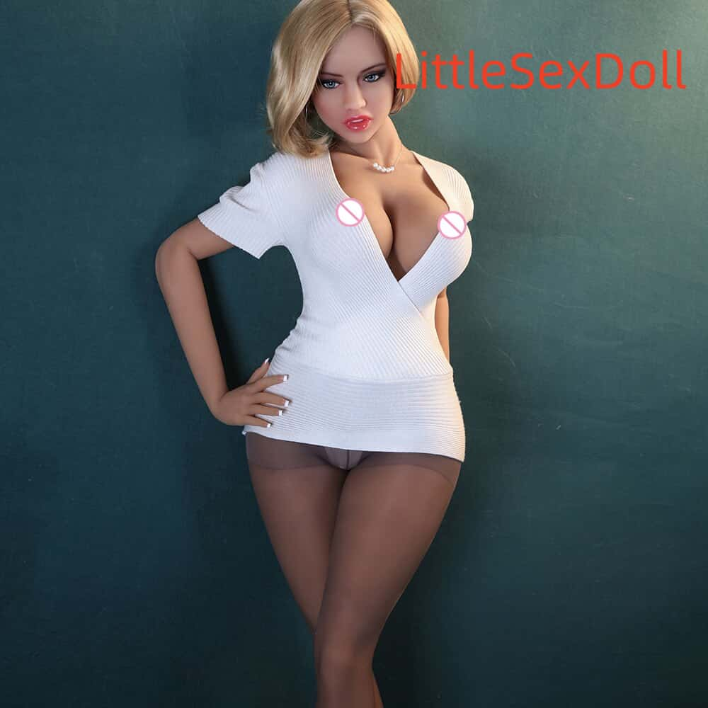 Short Blonde Hair Silicone Sex Doll