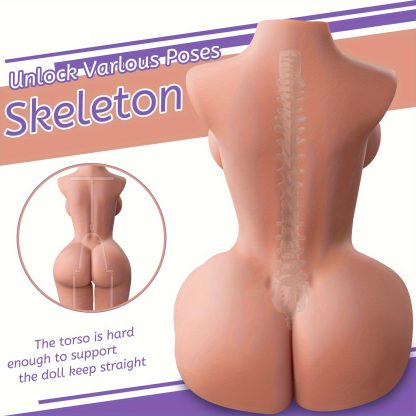 18.3LB Realisitc Sex Doll Sex Toys For Men Scaled-Down Female Sex Torso With Life-Sized Big Boobs Tight Vaginal & Anal, Sexy Doll Vagina Big Breast Butt Toys For Adults, Built-in Skeleton Dual Channel Adult Sex Dolls For Men (Wheat) - Image 5