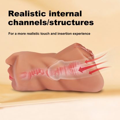 1 Piece Realistic Three-in-One Pocket Pussy Male Masturbator - Ultra-Realistic Texture, Deep Throat Oral, Tight Anal Sex, and Lifelike Vagina Experience - Adult Sex Toy for Men - Image 4