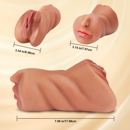 1 Piece Realistic Three-in-One Pocket Pussy Male Masturbator - Ultra-Realistic Texture, Deep Throat Oral, Tight Anal Sex, and Lifelike Vagina Experience - Adult Sex Toy for Men - Image 3