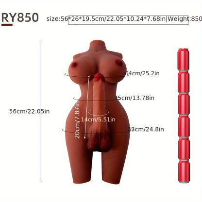 1pc Realistic Unisex Sex Doll Torso Male Masturbator - Huge Dildo, Big Boob, Realistic Anal, Pocket Size, Soft Skin, Lifelike Details - Erotic Sex Toy for Male Pleasure and Satisfaction - Image 6