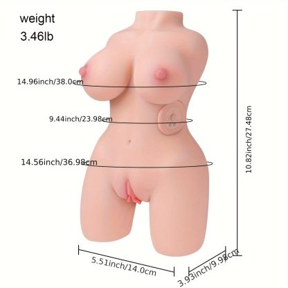 Sex Doll Male Masturbator With Realistic Boobs Vagina And Anal, 3 In 1 Torso Masturbator Love Doll Pocket Pussy With Built-in Spine 3.46lb Pussy Ass Male Sex Toy For Men Masturbation - Image 4