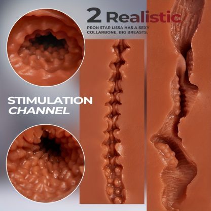 7.7LB Sex Doll Male Masturbator, 3 in 1 Lifelike Pocket Pussy Masturbator Toy for Adult Men Masturbation, Brown Big Boobs with Realistic Vagina Anal, Love Doll with Built-in Torso for Male Sex Toys - Image 6