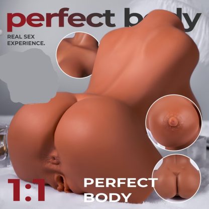 7.7LB Sex Doll Male Masturbator, 3 In 1 Lifelike Pocket Pussy Masturbator Toy For Adult Men Masturbation, Brown Big Boobs With Realistic Vagina Anal, Love Doll With Built-in Torso For Male Sex Toys - Image 4