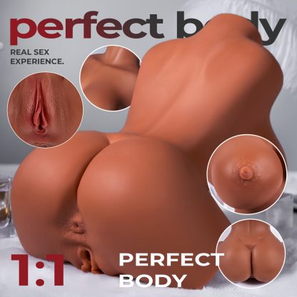 7.7LB Sex Doll Male Masturbator, 3 in 1 Lifelike Pocket Pussy Masturbator Toy for Adult Men Masturbation, Brown Big Boobs with Realistic Vagina Anal, Love Doll with Built-in Torso for Male Sex Toys - Image 4