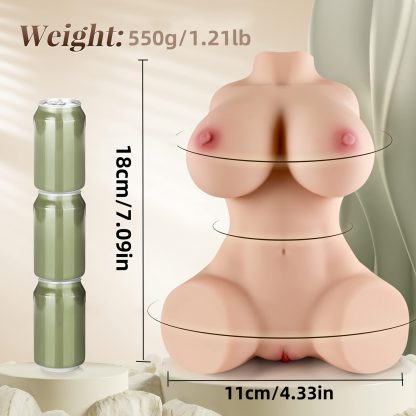 Realistic Male Adult Sex Doll with Dual Channel Texture: 18cmu002F7.09in Height, 11cmu002F4.33in Width, 550gu002F1.21lb Weight, TPR Material, Easy to Clean, No Battery Required - Image 4