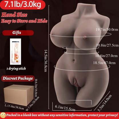 7.1lbu002F3.0kg Sex Doll For Male Masturbator Doll Female Torso Sex Doll With Big Boobs Vagina Anal Realistic Sex Dolls Torso For Men, Male Masturbation Portable Sex Toy For Men Pocket Pussy - Image 10