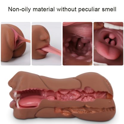 1pc Realistic Male Vagina Masturbator - 3-in-1 Oral Sex Simulator with Pocket Pussy, Fleshlike Texture, and Portable Design - Ideal for Adult Sex Toys and Male Strokers Enthusiasts - Image 6