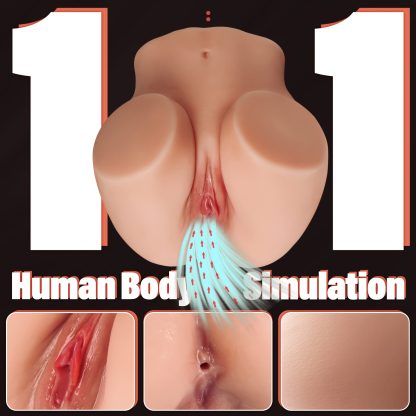 7lb Realistic Vibrating Male Masturbator Sex Doll - Lifelike Granular Skin, 3 Vibration and 3 Sucking Modes, Hands-free Automatic Pocket Cat, 3D Vaginal and Anal, Adult Products for Men - Image 2