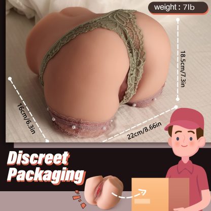 7lb Realistic Vibrating Male Masturbator Sex Doll - Lifelike Granular Skin, 3 Vibration and 3 Sucking Modes, Hands-free Automatic Pocket Cat, 3D Vaginal and Anal, Adult Products for Men - Image 4