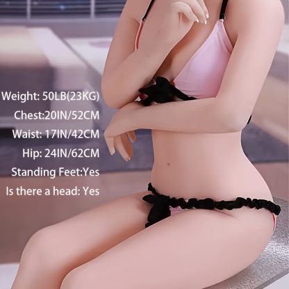 50LB Small Size Realistic Sex Doll - Lifelike Full Body Silicone Doll with Beautiful Head, Standing Feet, and Flat Chest - US Shipment Adult Toy for Men - Image 3