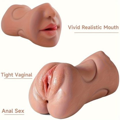 1pc Realistic Male Vagina Masturbator - 3-in-1 Oral Sex Simulator with Pocket Pussy, Fleshlike Texture, and Portable Design - Ideal for Adult Sex Toys and Male Strokers Enthusiasts - Image 8