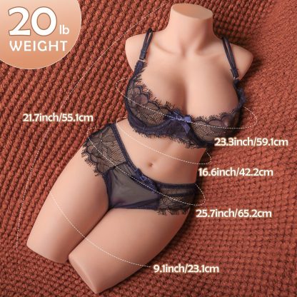 20lb Sex Doll for Men Male Masturbator, 3 in 1 Scaled-Down Female Torso Realistic Pocket Pussy with Big Boobs Tight Vaginal & Anal, Life-Sized 3D Love Doll Adult Sex Toy for Men Masturbation Orgasm - Image 4