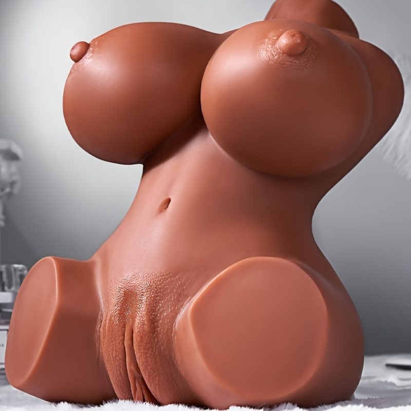 7.7LB Sex Doll Male Masturbator, 3 In 1 Lifelike Pocket Pussy Masturbator Toy For Adult Men Masturbation, Brown Big Boobs With Realistic Vagina Anal, Love Doll With Built-in Torso For Male Sex Toys