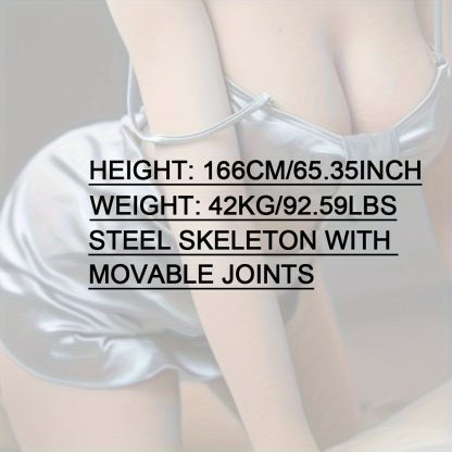 92.59LBS, 65.35inch Tall, Adult Realistic Size 1:1 Sex Doll, Soft Jelly Chest, Adult Toy Adult Toy Suitable For Men, Bendable Unlimited Pose, Wheatcolored Soft Body TPE Silicone Head Wig, Sex Doll Toy Made Of Metal Skeleton - Image 4