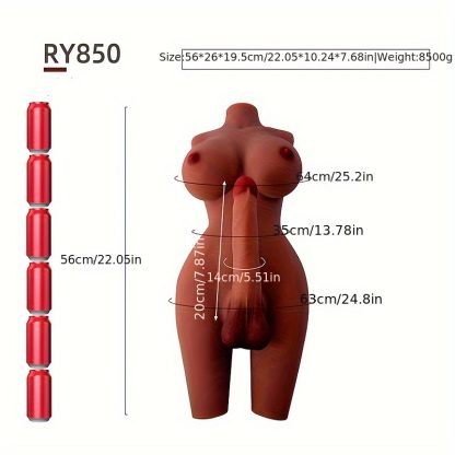 Realistic Transgender Torso Sex Doll With Large Long Dildo - Waterproof, Latex-Free Tpe Material, Anal & Big Breasts Included For Ultimate Pleasure - Image 3