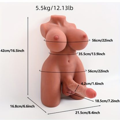 Torso Male And Female Sex Dolls With Flexible Dildo Realistic Sex Penis And Sensual Breasts, Love Dolls Penis Silicone Anal Testicles, Dolls Hugh Penis Silicone Breast Anal Testicles Unisex Masturbator For Men Women Gay Couple Adult Sex - Image 4