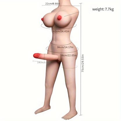 Realistic Transvestite Love Doll with Flexible Penis, Breasts, and Anus: Suitable for Both Men and Women, Wireless, and Battery-Free - Image 3