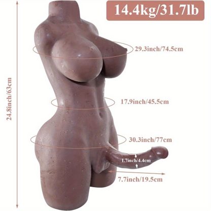 Realistic Shemale Sex Doll Torso - Lifelike Transsexual Love Doll with Huge Penis, Realistic Dildo Breasts and Anal, 31.7lb Unisex Masturbation Adult Sex Toy for Men, Women, Couple, Gay - Ideal for Fantasy Play and Exploration - Image 3