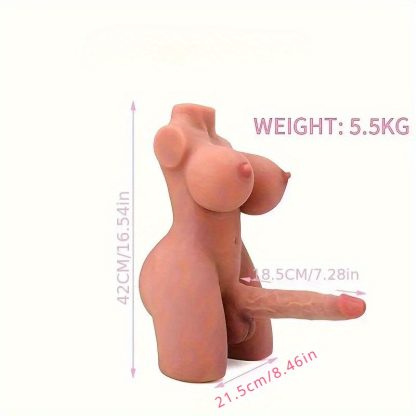 5.5kg Realistic Shemale Torso Love Doll - Lifelike Transsexual Dildo with Huge Penis, Silicone Breasts, Anal, and Testicles - Unisex Masturbator for Men, Women, and Gay Couples, Adult Sex Toys for Male Masturbation - Image 4