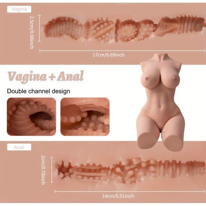 Sex Doll for Men Male Masturbator, 3 in 1 Scaled-Down Female Torso Realistic Pocket Pussy with Big Boobs Tight Vaginal & Anal, Life-Sized 3D Love Doll Adult Sex Toy for Men Masturbation Orgasm - Image 10