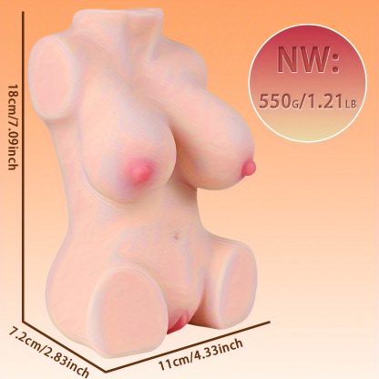 Realistic Female Torso Adult Sex Toy: Pocket Yoni Silicone Doll with Detailed Vagina and Anus, Waterproof, Non-Latex, No Battery Required, TPE Material - Image 4