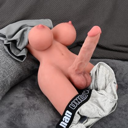 1pc 12.13lbu002F5.5kg Brown-Skin Shemale Sex Doll Masturbator With Big Boobs Realistic Flexible 7.3in Dildo And Tight Anus, Down-Sized Transsexual Torso For Men Women Pleasure - Image 7