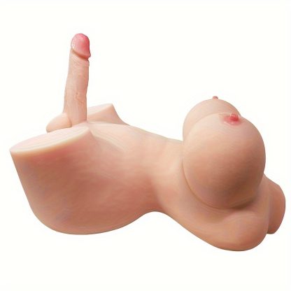 Realistic Female Chest Molds with Male Dildo and Female Genitalia - Waterproof, Latex, No Battery, TPE Material - Image 5