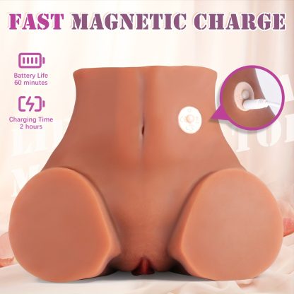 1pc Brown Male Doll Masturbator - High-Intensity Motor with 10 Thrilling Vibration Modes - Auto Thrusting Realistic Pocket Pussy & Ass Stroker - Dual Entry for Ultimate Hands-Free Pleasure - Image 7