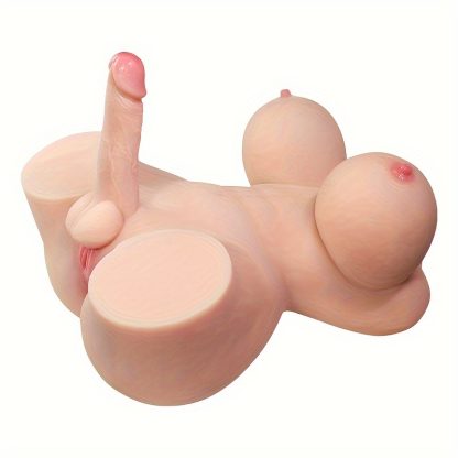 Realistic Female Chest Molds with Male Dildo and Female Genitalia - Waterproof, Latex, No Battery, TPE Material - Image 6