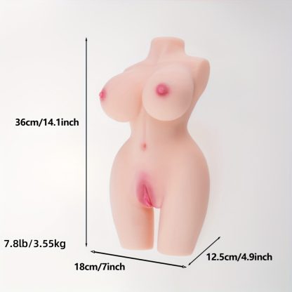 Male Masturbator Sex Doll For Men, 3-in-1 Female Torso Love With Realistic 3D Texture Vagina & Tight Anus Men Pleasure, 7.8lb Dolls Pocket Pussy Adult Toy Orgasm - Image 3