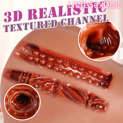 1pc Brown Male Doll Masturbator - High-Intensity Motor with 10 Thrilling Vibration Modes - Auto Thrusting Realistic Pocket Pussy & Ass Stroker - Dual Entry for Ultimate Hands-Free Pleasure - Image 5
