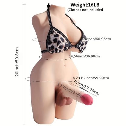7.26kg Shemale Torso Sex Doll - Realistic Adult Love Doll for Men Women Couple with Dildo Breasts, Anal Sex, Transsexual Masturbation Fun and Realistic Dildo Testicles and Anus Hole - Image 6