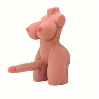 Torso Male And Female Sex Dolls With Flexible Dildo Realistic Sex Penis And Sensual Breasts, Love Dolls Penis Silicone Anal Testicles, Dolls Hugh Penis Silicone Breast Anal Testicles Unisex Masturbator For Men Women Gay Couple Adult Sex