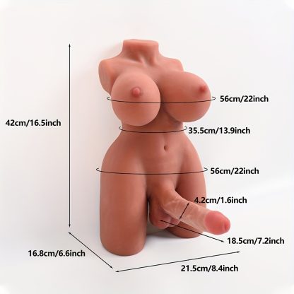 3 In 1 Transsexual Torso Sex Dolls - With Artificial Penis Sex Dolls With Real Elastic Breasts Anus, Neutral Adult Sex Toys For Male And Female Couples Sex Fun, Transsexual Torso Sex Toys With Giant Dildos - Image 3