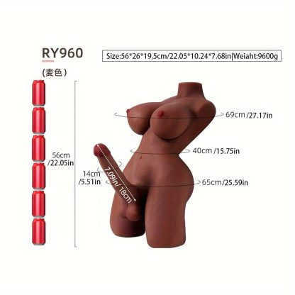 Multifunctional Dildo, Anal, Breast, Testis: Realistic Female-to-Male Sex Doll with Flexible Giant Penis and Lifelike Breasts and Anus - Suitable for Both Men and Women - Waterproof, Non-Latex, Battery-Free, TPE Material - Image 3