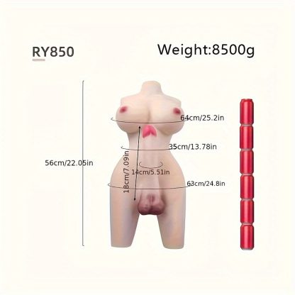 Realistic Transvestite Sex Doll with 8500g Weight, 64cmu002F25.2in Chest, 35cmu002F13.78in Waist, 56cmu002F22.05in Hips, 11cmu002F5.51in Diameter, and 63cmu002F24.8in Length - Suitable for Both Men and Women - Waterproof, Non-Latex, No Battery Required, TPE Material - Image 3