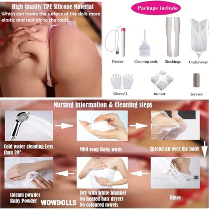 4.6 FTu002F140CM Realistic TPE Full Size Sex Doll Life Size Male Sex Doll For Men Female Body Sex Dolls Adult Love Doll Women's TorsoTPE Silicone Sex Toy For Man Sex Toys With Standing Legs Pleasure, Light Tan - Image 6