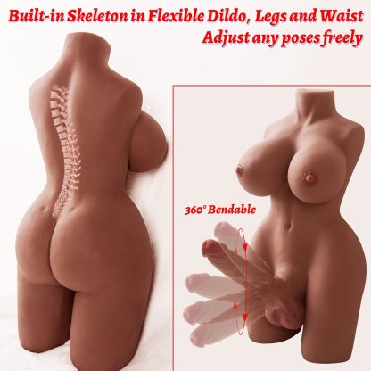 20.2lbu002F9.1kg Shemale Sex Doll Torso Realistic Dildo Breasts and Anal Lifelike Transsexual Love Dolls Hugh Penis Silicone Breast Anal Testicles Unisex Masturbator for Men Women Gay Couple Adult Sex Toys Male Masturbation - Image 6