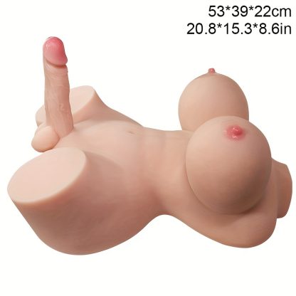 Realistic Female Chest Molds with Male Dildo and Female Genitalia - Waterproof, Latex, No Battery, TPE Material - Image 3