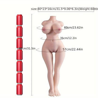 Realistic Full Body Adult Doll with Soft Gel Breast and Butt, Suitable for Vaginal, Anal, and Breast Play - Image 3