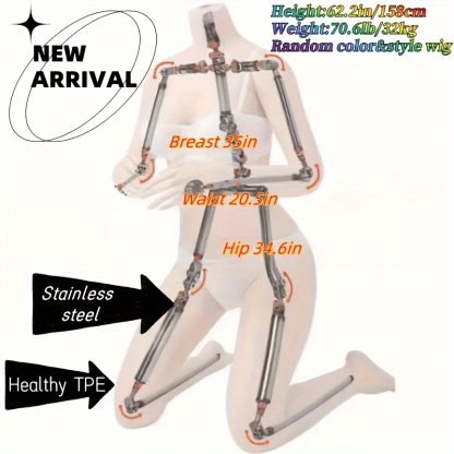 62.2in 70.55lb Full Body Life Size Male Sex Doll, Sexy Real 3 In1 Adult Sex Dolls, Suitable For Vaginal Anal Oral Sex Doll, With Flexible Torso Lifelike Scale Love Sex Doll For Men's Sex Pleasure Built In Metal Skeleton - Image 6