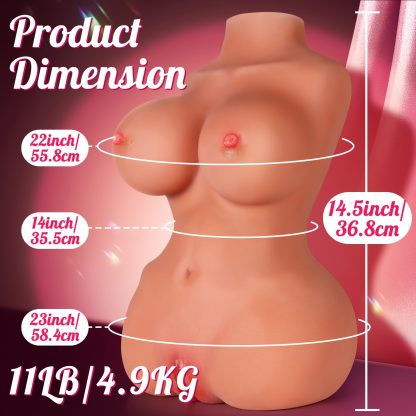 1pc 11.1LB Sex Doll Male Masturbator - Love Doll Lifelike Pocket Pussy Ass Adult Sex Dolls for Men Masturbation, 3D Realistic Textured Vagina with Anal Channel & Soft Big Boobs 14.5 * 6.6 * 7.8 in - Image 4