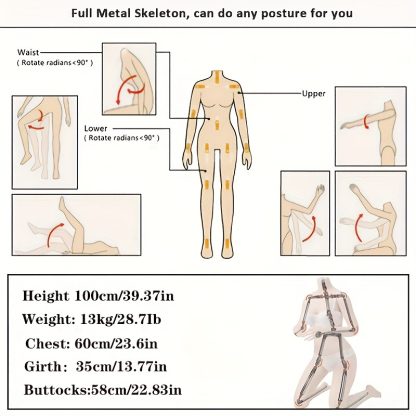 39.37 Inch Simulated Female Body Toy, TPE Soft Bust Silicone Doll, Men's Pleasure Toys, Full Body Solid Love Couple Doll, Full Size Sex Doll With Lingerie Attached, Real Life Dolls Sex Dolls, Simulated Female Dolls, Men's Toys, Adult Products - Image 4