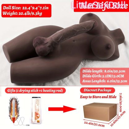 9.1kg Realistic Shemale Torso Sex Doll - Lifelike Transsexual Love Dolls with Huge Penis, Silicone Breasts, Anal, and Testicles for Men, Women, Gay Couples - Unisex Masturbator for Adult Sex Toys and Male Masturbation - Image 9